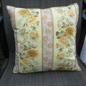 April Cornell 2000 Floral Pillow Three Button Closures 15" by 15"